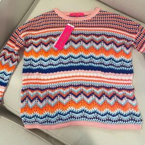 Lilly Pulitzer, NWT, XXS, Samora Sweater, Kitschy Coral Reef Stripe